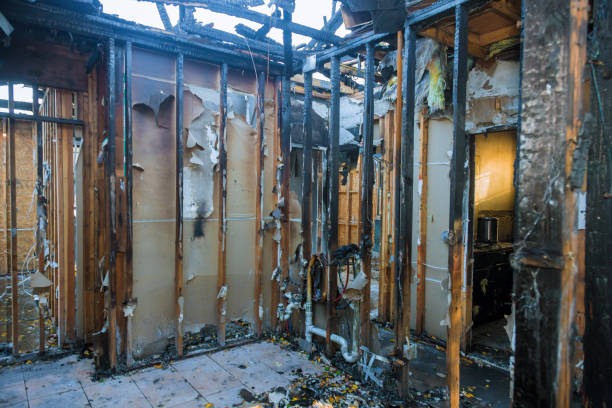 Professional Emergency Fire Cleanup technician working in Oran, MO